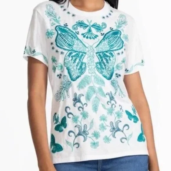 Johnny Was Benedita  Crew Neck Tee - Picture 2 of 16